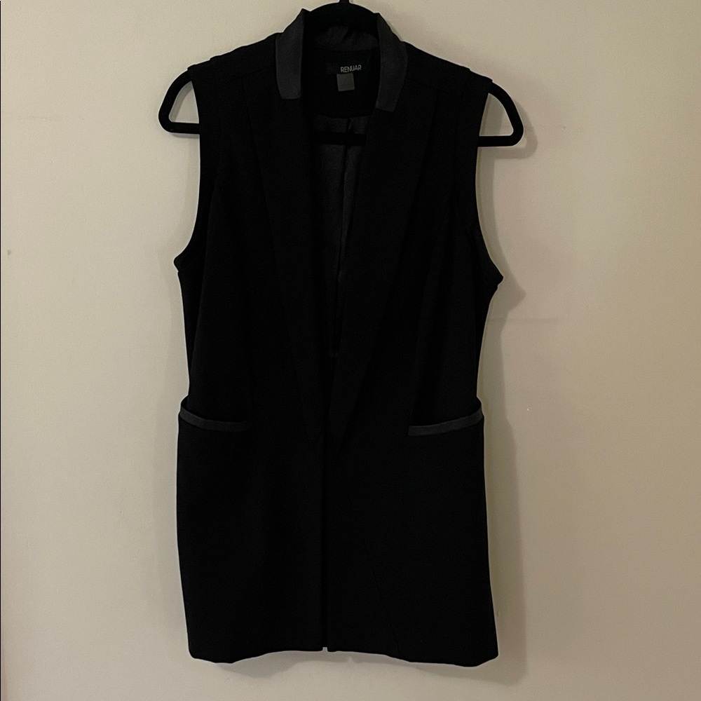 Black Tailored Statement Victorian Modern Vest Sleeveless Jacket